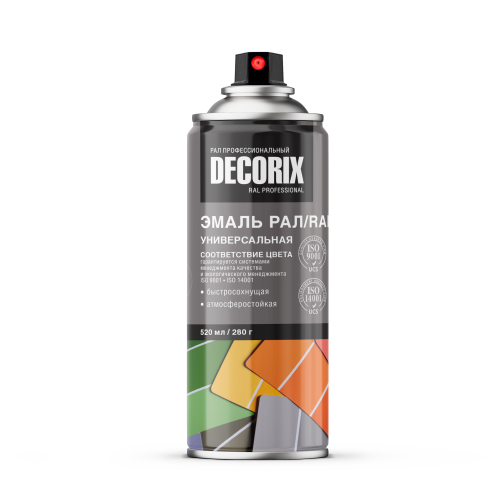 Аэрозольная эмаль DECORIX RAL Профессиональная, 520 мл, глянцевая