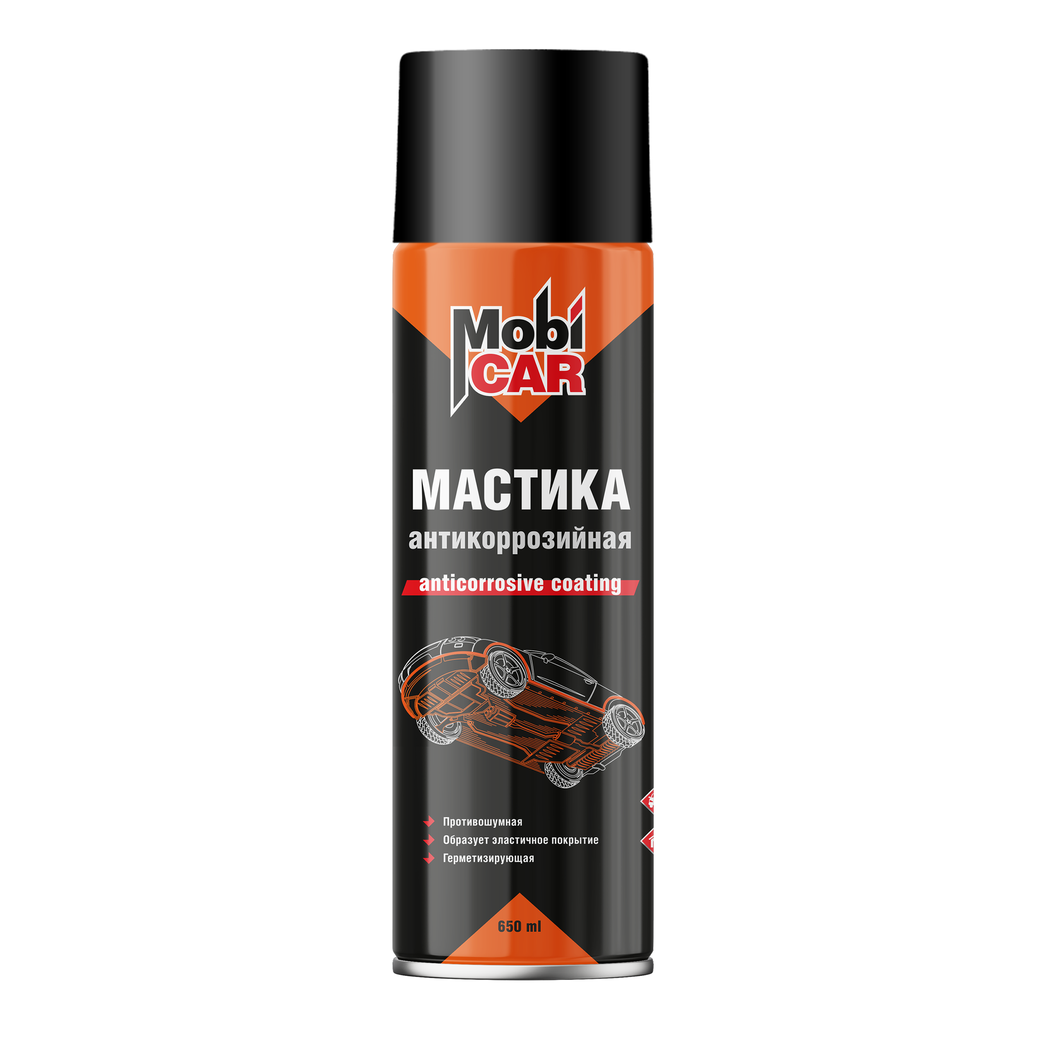 Аэрозольная мастика антикоррозийная MobiCAR 650 мл