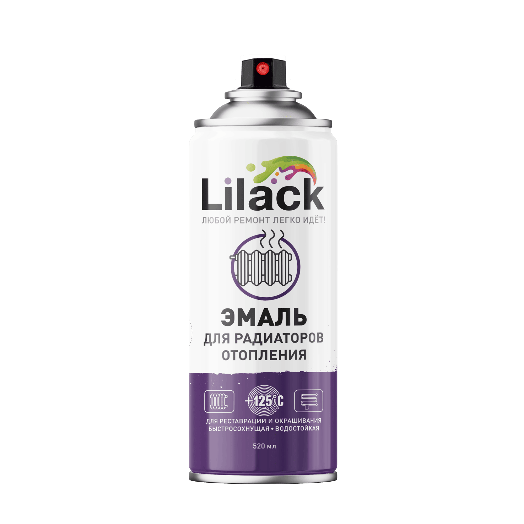 Аэрозольная эмаль для радиаторов LILACK, 520 мл, белый глянцевый