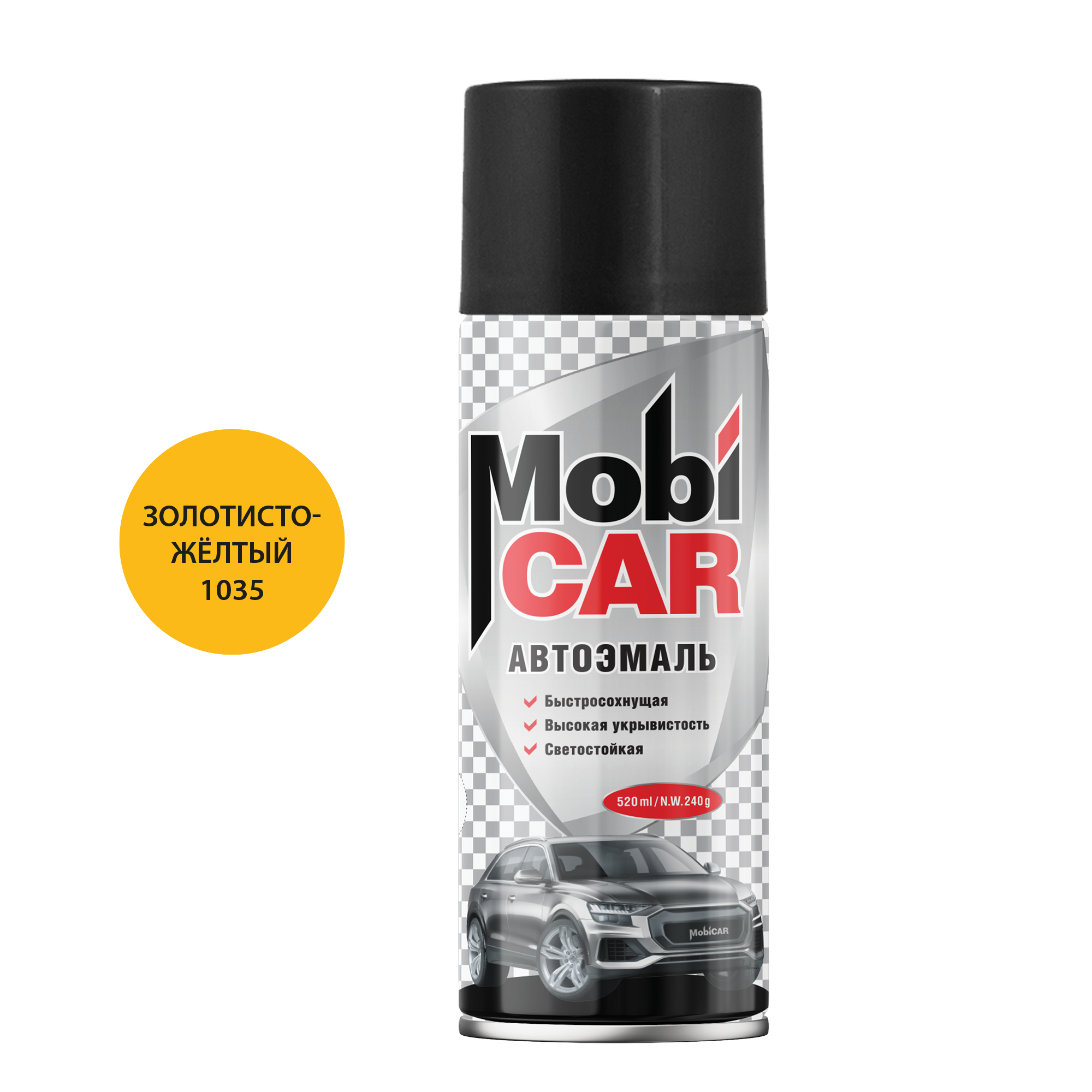 Аэрозольная автоэмаль MobiCAR 520 мл глянцевая