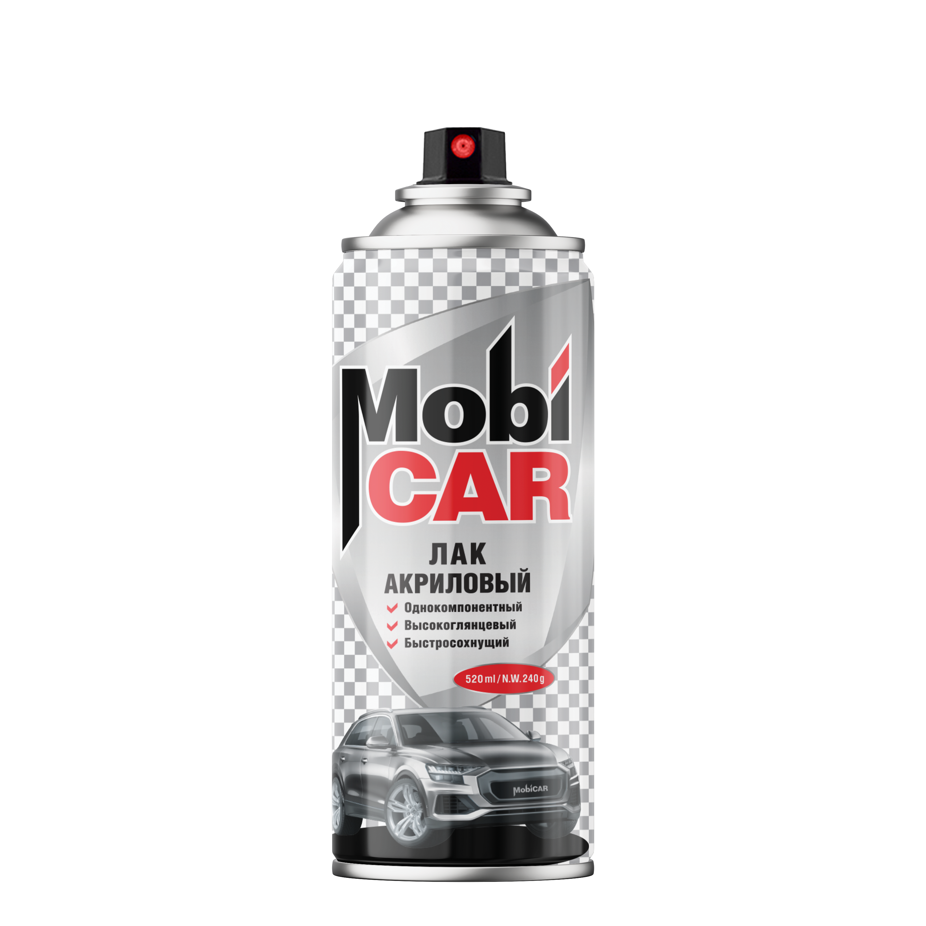 Аэрозольный лак акриловый MobiCAR 520 мл глянцевый