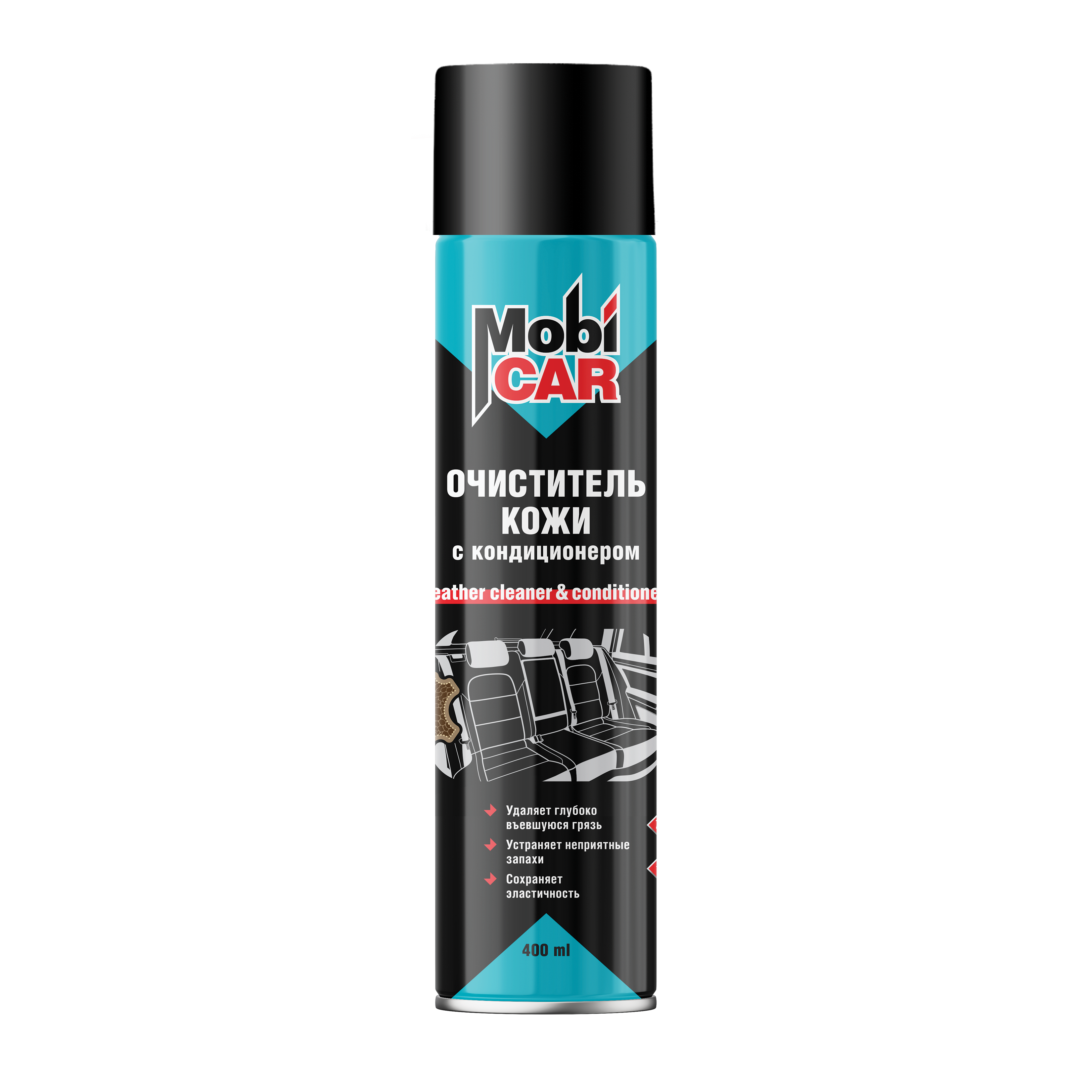 Аэрозольный очиститель кожи с кондиционером MobiCAR 400 мл