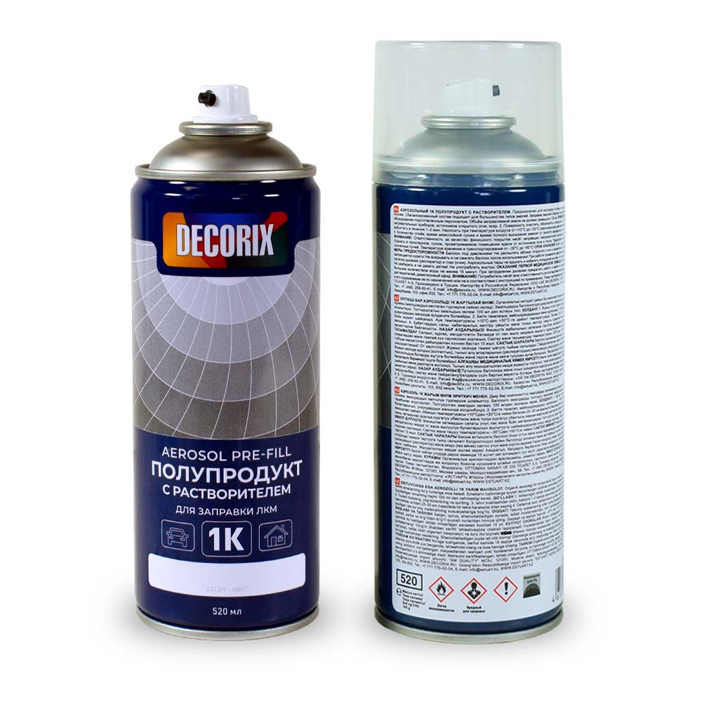 Аэрозольный 1К полупродукт DECORIX с растворителем, распылитель LINDAL 520 мл