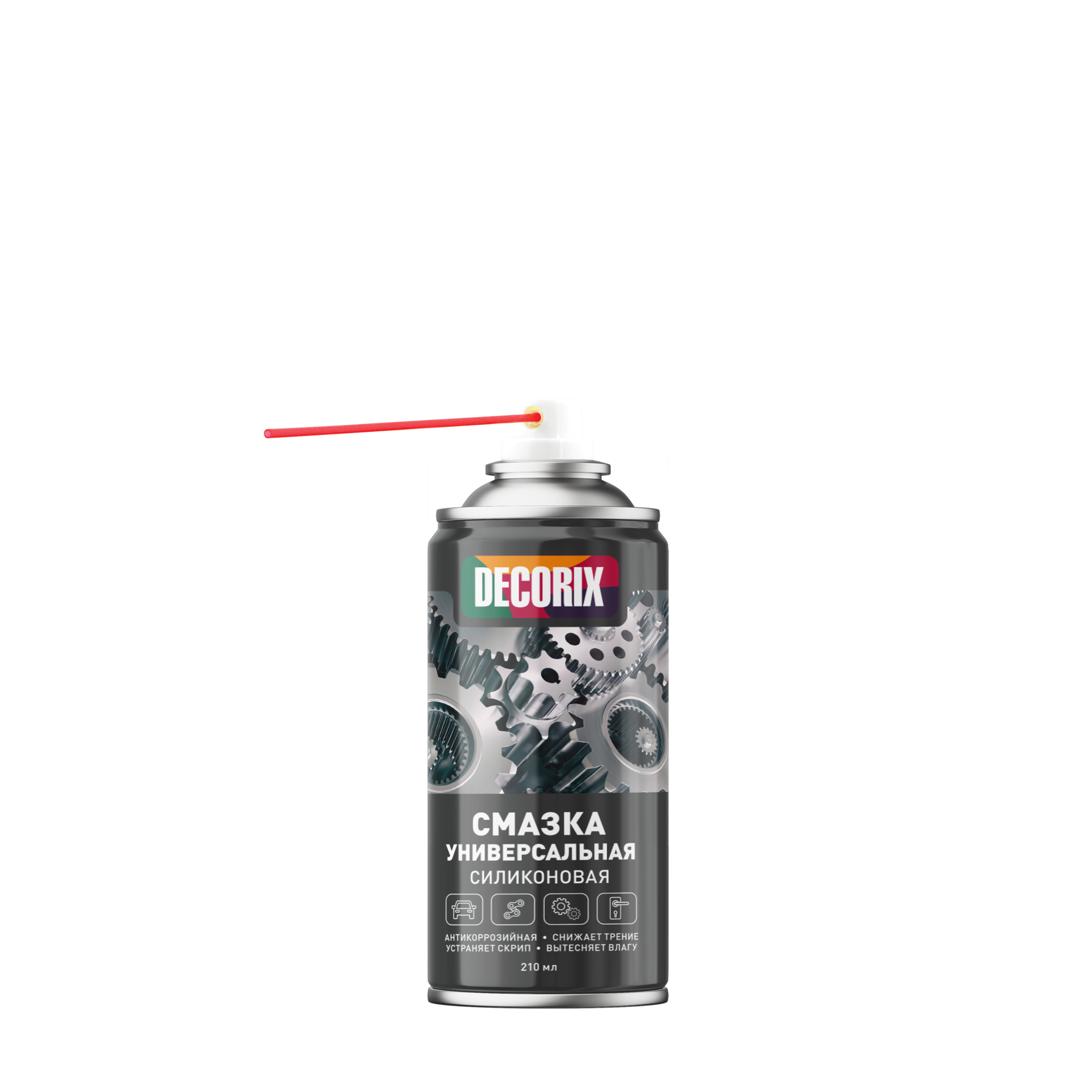Аэрозольная универсальная силиконовая смазка DECORIX 210 мл