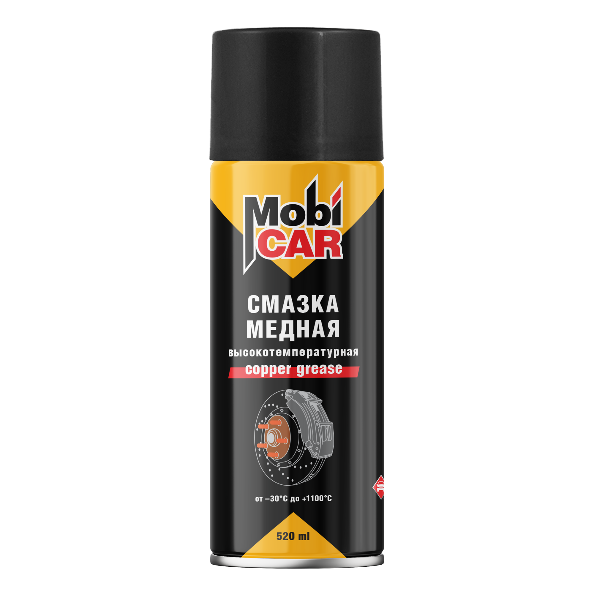 Аэрозольная смазка медная высокотемпературная +1100°С MobiCAR 520 мл