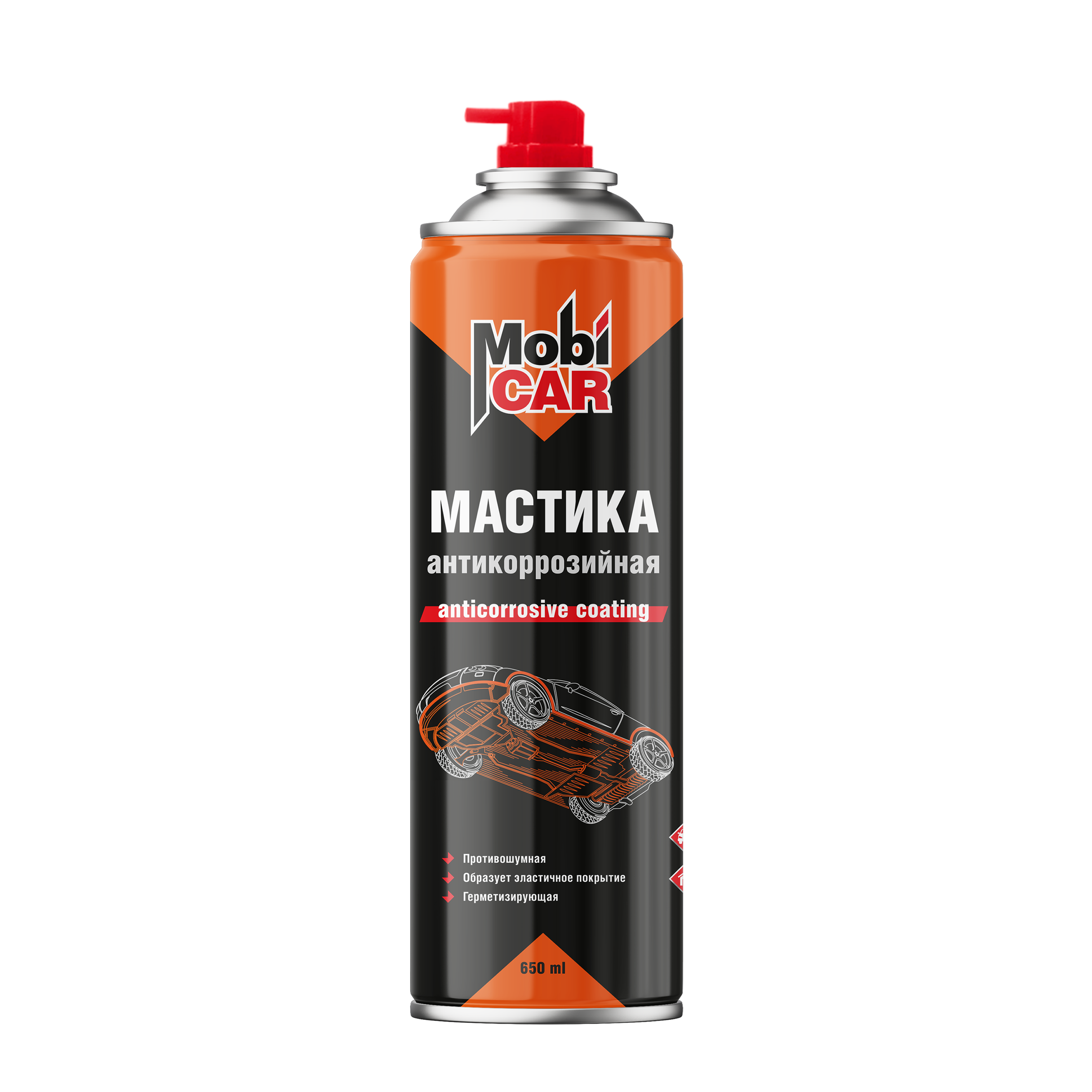 Аэрозольная мастика антикоррозийная MobiCAR 650 мл
