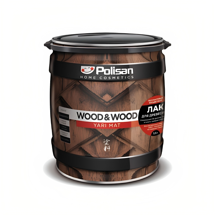 Алкидный лак для древесины с УФ-фильтром Polisan 0,75 л полуматовый